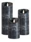 Preview: Sompex Flame Echtwachs LED Kerze, fernbedienbar, anthrazit – 8 x 12,5cm