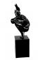 Preview: Skulptur Cliffhanger aus Kunstharz Schwarz 75cm x 45cm x 21cm auf Marmor