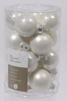 Christbaum Minikugeln Christbaumschmuck Weihnachtskugel Winterweiss Weiss