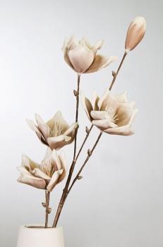 Foam Flower Lagarto weiß braun mit 5 Blüten Länge 115 cm
