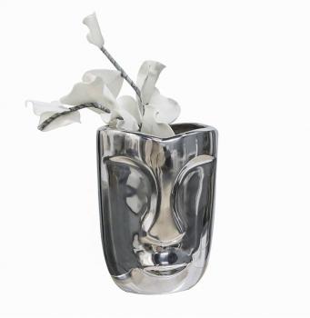 Vase Face Aluminium poliert ausgeprägte Oberflächenstruktur