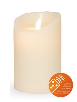 Sompex Flame Echtwachs LED Kerze, fernbedienbar, elfenbein – 8 x 12,5cm