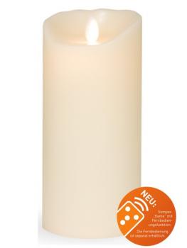 Sompex Flame Echtwachs LED Kerze, fernbedienbar, elfenbein – 8 x 18cm