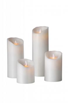 4er SET Sompex Flame LED Kerzen Elfenbein 10cm, 12,5cm, 18cm & 23cm mit Fernbedienung