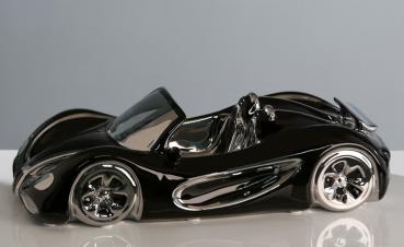 Auto "Cabrio" aus Keramik schwarz / silber Länge 31, 5 cm · Breite 14,5cm