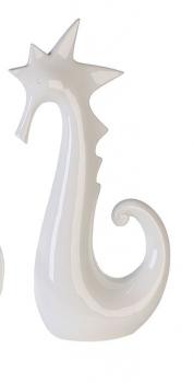 Seepferdchen Steve aus Keramik · weiß · glänzend 45 x 30 x 10 cm