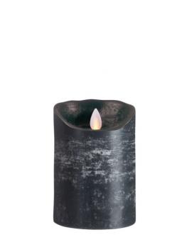 Sompex Flame Echtwachs LED Kerze, fernbedienbar, anthrazit – 8 x 12,5cm