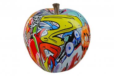 Poly Apple Street Art Apfel Kunstharz 11 x 11 x 11cm Bunt