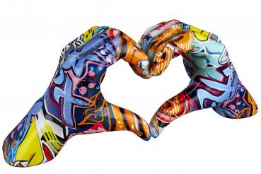 Gilde Hände "Street Art" mehrfarbig, in Herzform 29 x 12 x 8cm