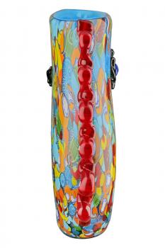 GlasArt Design-Vase Froozen mehrfarbig, mit Gesicht mundgeblasen