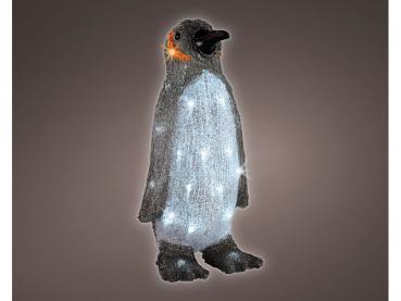 Lumineo LED Acryl Pinguin innen & außen 17x16x33cm & 24 LED Kalt Weiss