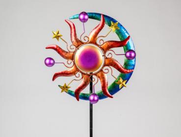 Stecker Windrad Sonne 30/124cm kunsthandwerklicher Artikel Bunt