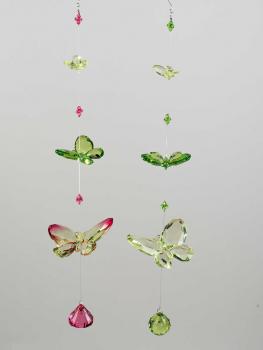 Hänger Schmetterling 50cm aus transparentem Acryl grün/rot Stückpreis