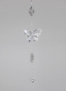 Hänger Schmetterling 10x66cm Acryl klar gefertigt & silbernen Spiralen