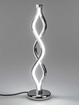 LED-Lampe Silber-Spirale auf Fuß 12x46cm aus glänzendem, silbernem Metall