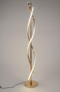 LED-Lampe Spirale auf Fuß 24x154cm aus glänzendem, Goldenem Metall