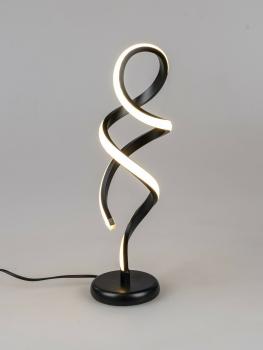 LED-Lampe Spirale auf Fuß 13x44cm aus schwarzem matten Metall