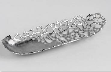 Schale oval 52x17cm Alu - Koralle aus Aluminium