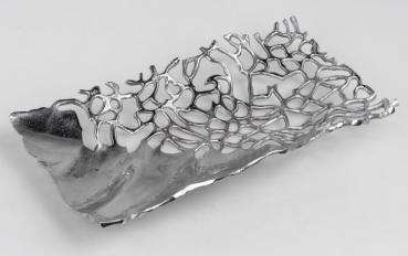 Schale Eckig 38x22cm Alu - Koralle aus Aluminium
