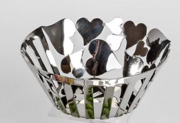 Schale mit Herz Design 19cm Royal Edelstahl mit glänzender Oberfläche