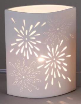 Lampe Aurea Blume Oval 23 x 28cm Weiss