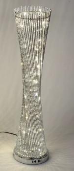 Lampe rund gedreht 25 x 100cm aus glänzendem Aluminium mit LED Licht