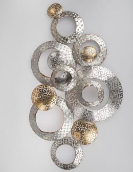 Wanddeko Kreise 80 x 44 cm Kunsthandwerklicher Artikel aus Metall