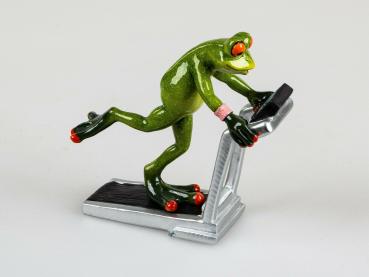 Frosch Fitness hellgrün 15cm aus Kunststein mit witzigen Details