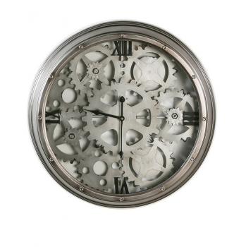 Uhr Loft Metall anthrazit silber schwarzes Ziffernblatt Factory-Design