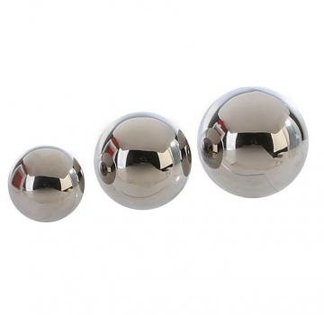 3tlg. Set Dekokugel Silverball aus Keramik silber Ø 5 / 6 / 7 cm