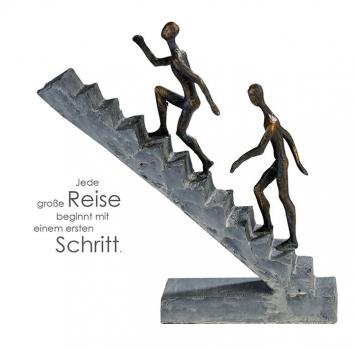 Skulptur Staircase aus Poly broncefinish Höhe 28cm Breite 28cm