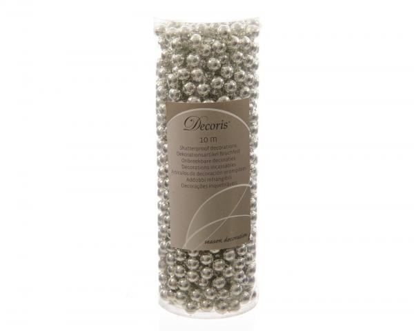 Perlenkette Kunststoff 0,8 x 1000cm Silber