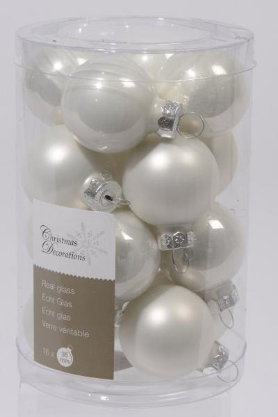 Christbaum Minikugeln Christbaumschmuck Weihnachtskugel Winterweiss Weiss