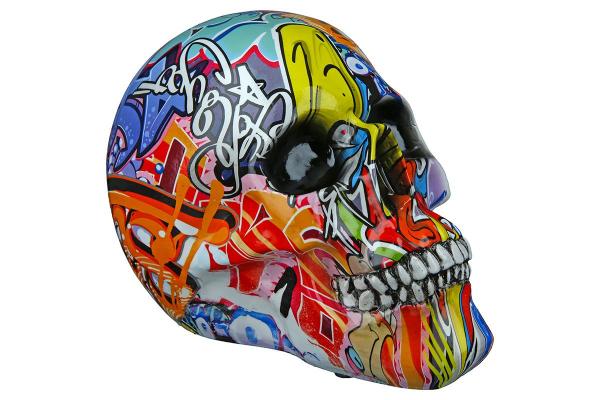 Totenkopf "Street Art" mehrfarbiges Graffiti-Design Toten Kopf