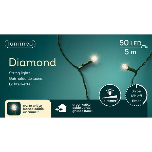 Lumineo LED Diamant Lichterkette 50 LED 4,90 m für innen & aussen