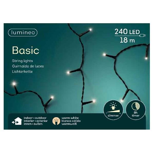Lumineo LED Basiclights Timer Dimmer LED Lichterkette 240 LEDs - 1800cm
