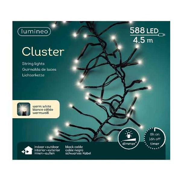 Lumineo Cluster LED Lichterkette 450 cm mit 588 LED Warm Weiß