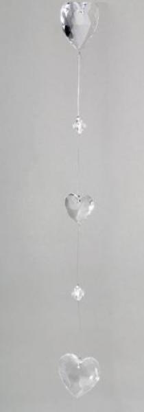Girlande Hänger Herz aus Acryl 145cm mit Herzen verziert