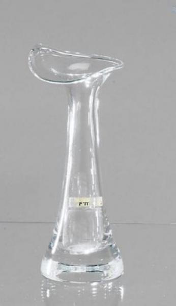 Glas Vase Kristall klar 18cm Kristall Glas mundgeblasen