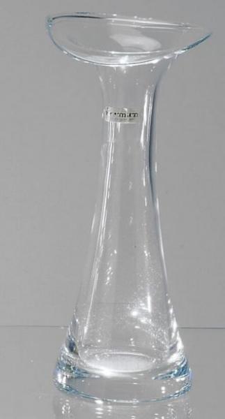 Glas Vase Kristall klar 26cm Kristall Glas mundgeblasen