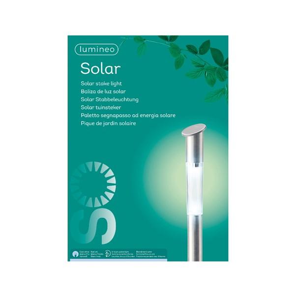 Lumineo LED Solar Edelstahl Gartenleuchte Wegeleuchte Leuchte m Akku 57cm