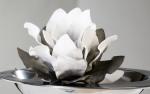 Blume Foam Flower Schaumstoff Blüte, Durchmesser 20cm Weiss / Grau