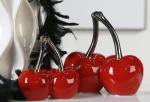 Kirschen Double Cherry Keramik rot silber Höhe 21 cm Breite 21,5 cm