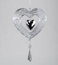 Hänger Herz Trend Silber aus Metall kunsthandwerklicher Artikel 19cm