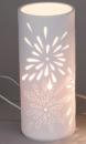 Lampe Aurea Blume Zylinder rund 11 x 24cm Weiss NEU