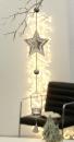 Girlande Navidad aus Edelstahl Glas silber mit Teelicht Leuchter aus Glas