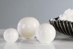 3tlg. Set Dekokugel Whiteball aus Keramik · weiß · glasiert Ø 5 / 6 / 7 cm