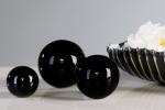 3tlg. Set Dekokugel Blackball aus Keramik schwarz glasiert Ø 5 / 6 / 7 cm